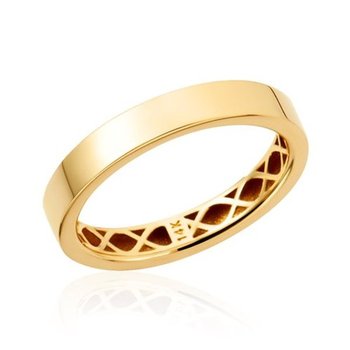 14K 글램 커브드 3mm 플랫 할로우링 반지 MOR41683