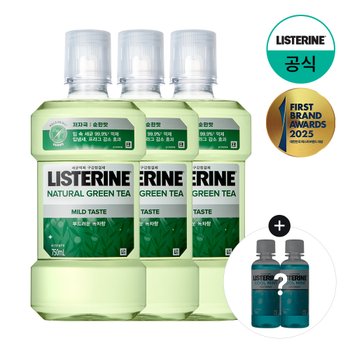 [오늘출발] [S][쿨민트100mlx2개증][리스테린] 내추럴 그린티 마일드 750ml x3