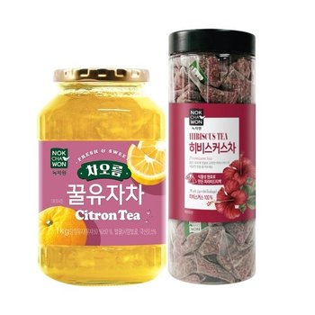 녹차원 차오름 꿀유자차 1kg + 히비스커스 60T