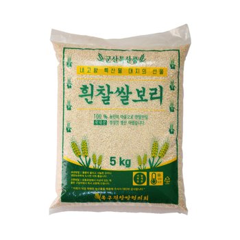 26년 햇곡 흰찰쌀보리 5kg 국내산 햇보리