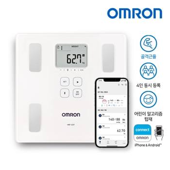 오므론 [로그인쿠폰] HBF-222T 스마트 체중계 골격근율 / 소아비만 / 인바디 체중계 P
