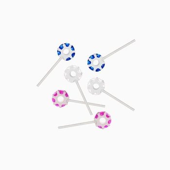 실버 미니 큐빅 휠 귀걸이-WC41112