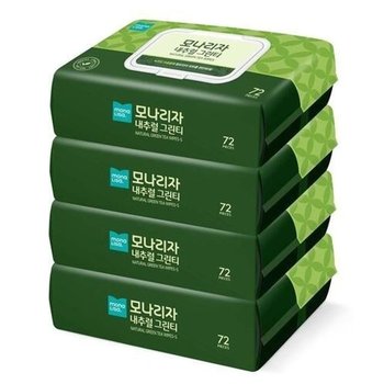 모나리자 내추럴 그린티 물티슈 72매 캡형 4입 (WFFIHKT)