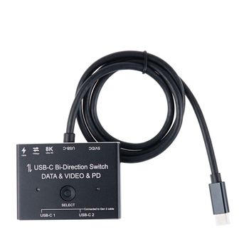 USB 3.1 Type C 양방향 선택기 8K4K 30Hz 2포트 Gen Coms