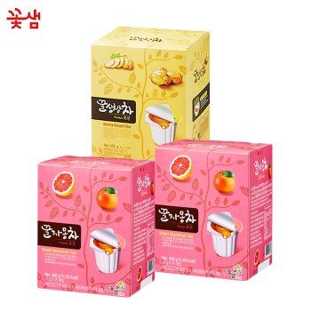 꽃샘 꿀자몽차 포션 2개 +꿀생강차 포션 1개 (45개입)