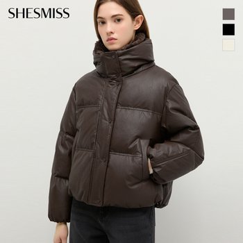 레더 퍼 하이넥 덕다운 점퍼_SSDJPP42170