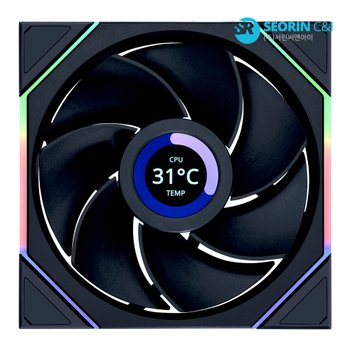 [서린공식] 리안리 UNI FAN TL Wireless LCD 140 리버스 블랙 1팩