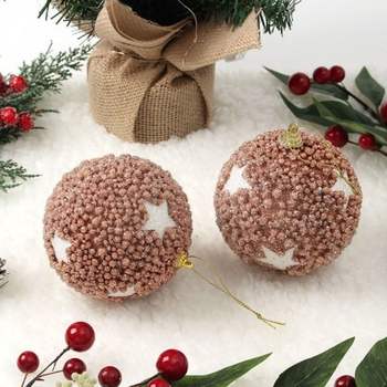 글리터 DTT813S0 장식볼 로즈골드 2p(10cm) (스타)