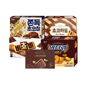 [오늘출발] 초코 세트 쫀득초코칩240g + 초코하임284g + 비쵸비125g + 버터링딥초코155g + 랑드샤쇼콜라91g