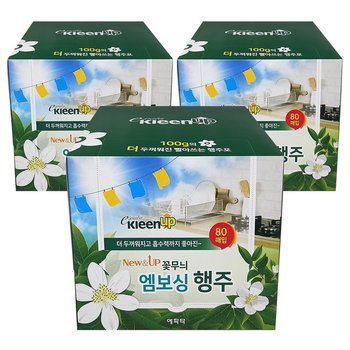 대용량 80매 x 3Box 꽃무늬 엠보싱 두꺼운 일회용행주