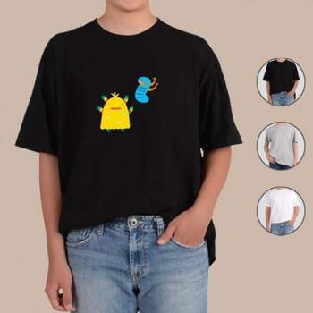 남자 반팔 티셔츠 노랑색 가족티 친구들 반팔티 이뻐용 하늘색