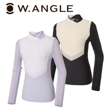 와이드앵글 [신세계백화점][와이드앵글]22년 SS 여성 WL W.ICE 엔젤 카라 변형 티셔츠 WWM22217 보라(V1),블랙(Z1)