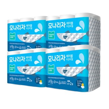 모나리자 에어볼 키친타올 150매, 4+2롤, 4개