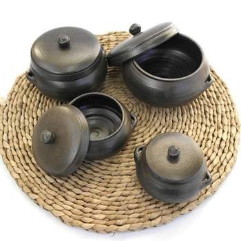 연꽃 옹기보관함 양념장단지 4호 뚜껑단지