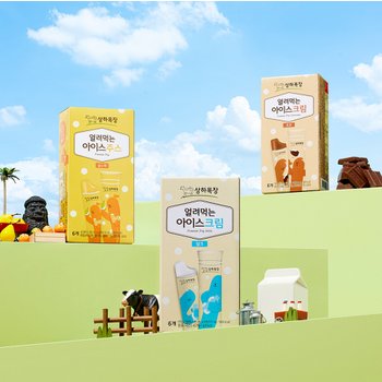 상하목장 얼려먹는아이스크림 초코/밀크/귤배 6입 3종 [+귤배 스트레스볼 증정]