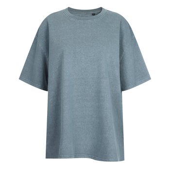 [샵앤] 여성 라운드 빈티지 피그먼트 여름 루즈핏 반팔 티셔츠 INT-WSH-21172-청록