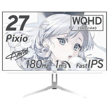 [해외] Pixio PX278 WAVE 화이트 게이밍 모니터 27인치 180Hz WQHD 귀여운 디자인