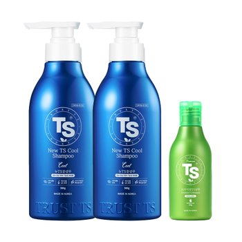 뉴TS 쿨샴푸 500g 2개 + 프리미엄 TS 샴푸 100g 1개