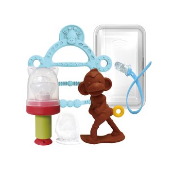 앙쥬 주식회사 앙쥬 치발기 3종세트 (원숭이+팔찌+과즙망+케이스+실리콘클립) 신생아 아기 장난감 완구 선물