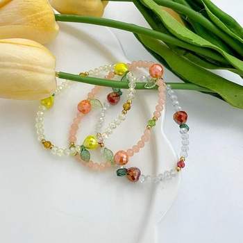 비즈 팔찌 과일모티프 귀여운 팔찌 데일리룩 여름패션