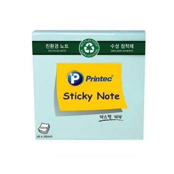 파스텔파랑 노트 점착메모지 프린텍 76x76100매 3개 스티키 수첩 예쁜