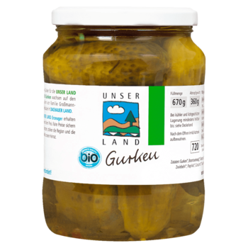 [해외] 아워랜드 UNSER LAND 친자연 오이 피클 360g (병)