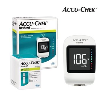 아큐첵 인스턴트 혈당계+시험지50매+호환침110+솜100