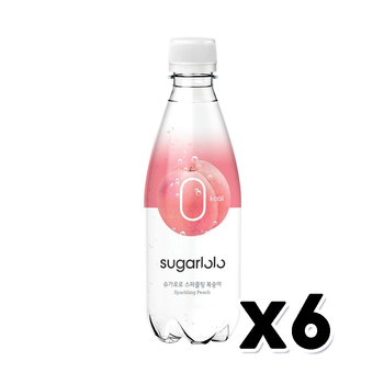 슈가로로 스파클링복숭아 제로칼로리 페트음료 350ml x 6개