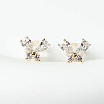 실버 CW24RK75 925 나비 지르코니아 큐빅 골드 귀걸이 이어링