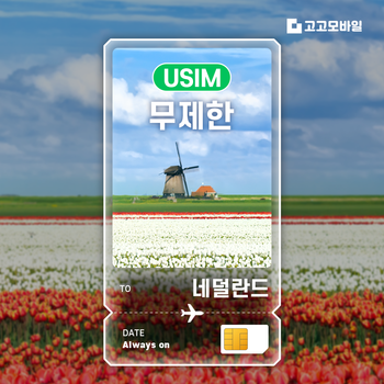 네덜란드 유심 칩 USIM 데이터 무제한 암스테르담 로테르담 헤이그 전지역 매일 500MB 1GB 2GB