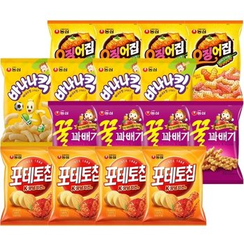 농심 포테토칩양념치킨맛4봉+꿀꽈배기4봉+바나나킥4봉+오징어집4봉