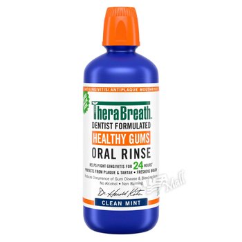 [해외] 테라브레스 가글 구강청결제 헬시검스 클린민트 1L 미국 내수용 THERABREATH