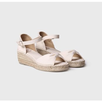 [해외] [TONIPONS - BILMA L] 토니폰즈 에스파듀 웨지 힐 레이스업 리본 스트랩 샌들 에크루