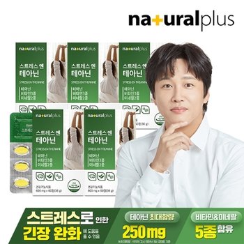 내츄럴플러스 스트레스엔 L 테아닌 마그네슘 60정 5박스 / 긴장완화