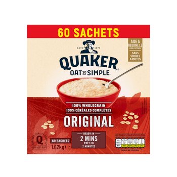 [해외] Quaker 퀘이커 오트 쏘 심플 오리지날 포리지 오트밀 100% 홀그레인 60입 (1.62kg)