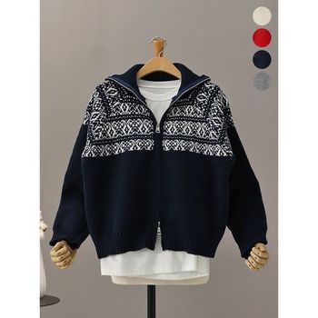 베리츠 노르딕 하이넥 니트 집업 가디건 MNKT257_P409663114