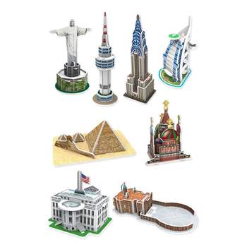 3D입체퍼즐 WA218 8종 세계유명건축물시리즈3 페이퍼 모빌 디폼블럭 넘버블럭스 테이블 호환