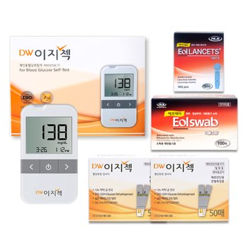 DW이지첵 당뇨세트 혈당계+시험지100+침110+알콜솜100