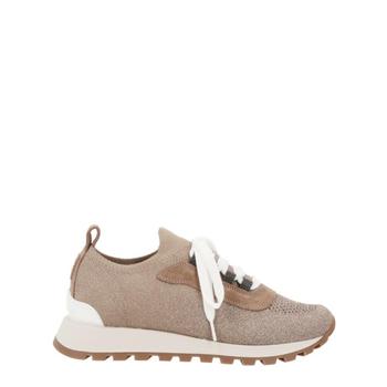 [해외] 26FW 브루넬로 쿠치넬리 스파클링 아일렛 스웨이드  스파클링 코튼 니트 러너 MZ35G2490 C9447 B