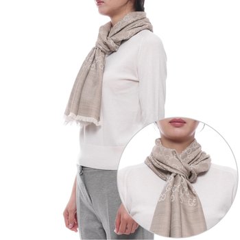 [구찌] 25FW 여성 GG 자카드 울 실크 머플러 (165904 3G646 9500 W 25F)