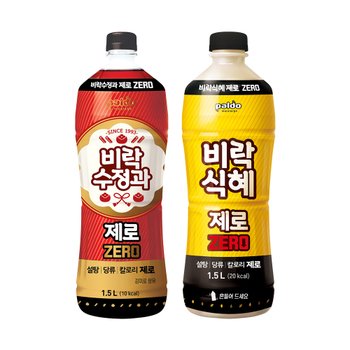 팔도 비락 수정과 제로 1.5L x1 + 제로 식혜 1.5L x1