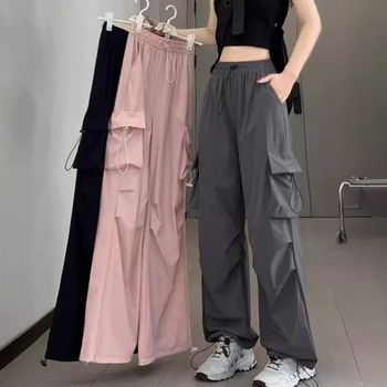 카고바지 허리밴딩 와이드팬츠 코드레이디스 조거 베이직