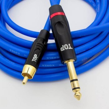 탑라인에이치디 HDTOP RCA to 5.5mm 스테레오 MM 블루 케이블 (10m, HT-TP1652)