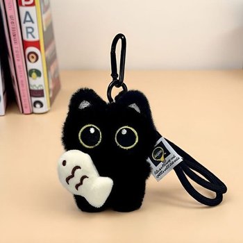 검은 고양이 인형 키링 물고기 까만 깜냥이 검정 귀여운 동물 검은고양이인형