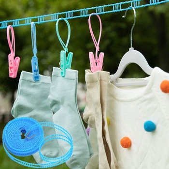 베란다 빨래줄 캠핑 용 내구성 실내 외 고정형 빨래 로프 편리한 세탁 용품 건조대줄