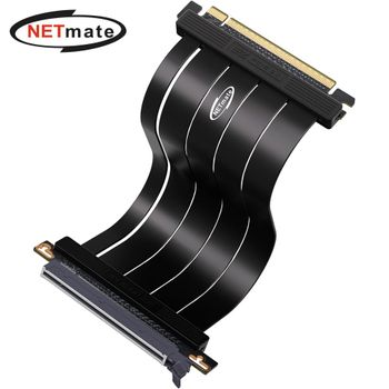 Netmate 280LJG64 PCIe 5.0 180도 일자형 그래픽카드 라이저 케이블(블랙) 20cm
