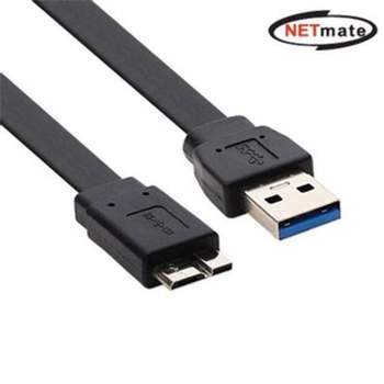 Micro USB3.0 2m 블랙 변환 B AM 케이블 2m케이블 플랫케이블 칼국수케이블 usb케이블