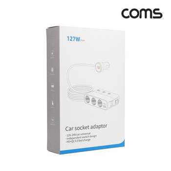 Coms TR16IQ41 차량용 시가 소켓 3구 USB-C USB-A PD QC3.0
