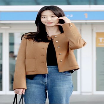 드라마 스웨이드 페이크 원넥 자켓_s