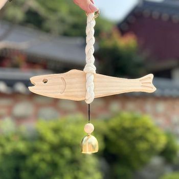 액막이 우드 명태 도어벨 2size (고리자석1P 무료증정) 도어벨 행운